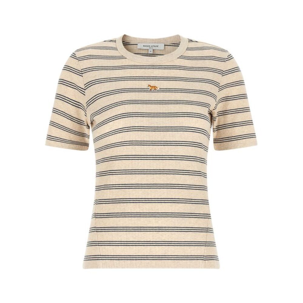 Maison Kitsuné Beige Organic Cotton Women's T-Shirt